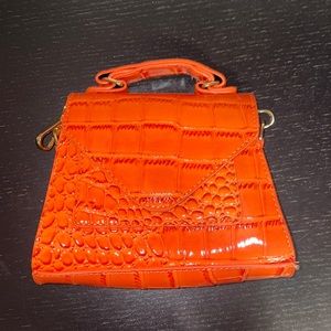 Orange Mini Bag - Faux Croc